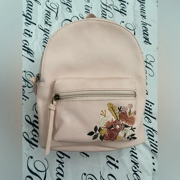 JustFab | Blush Backpack Purse NWT Just Fab NWT Faux Leather Backpack Purse Adjustable Straps  main image 4